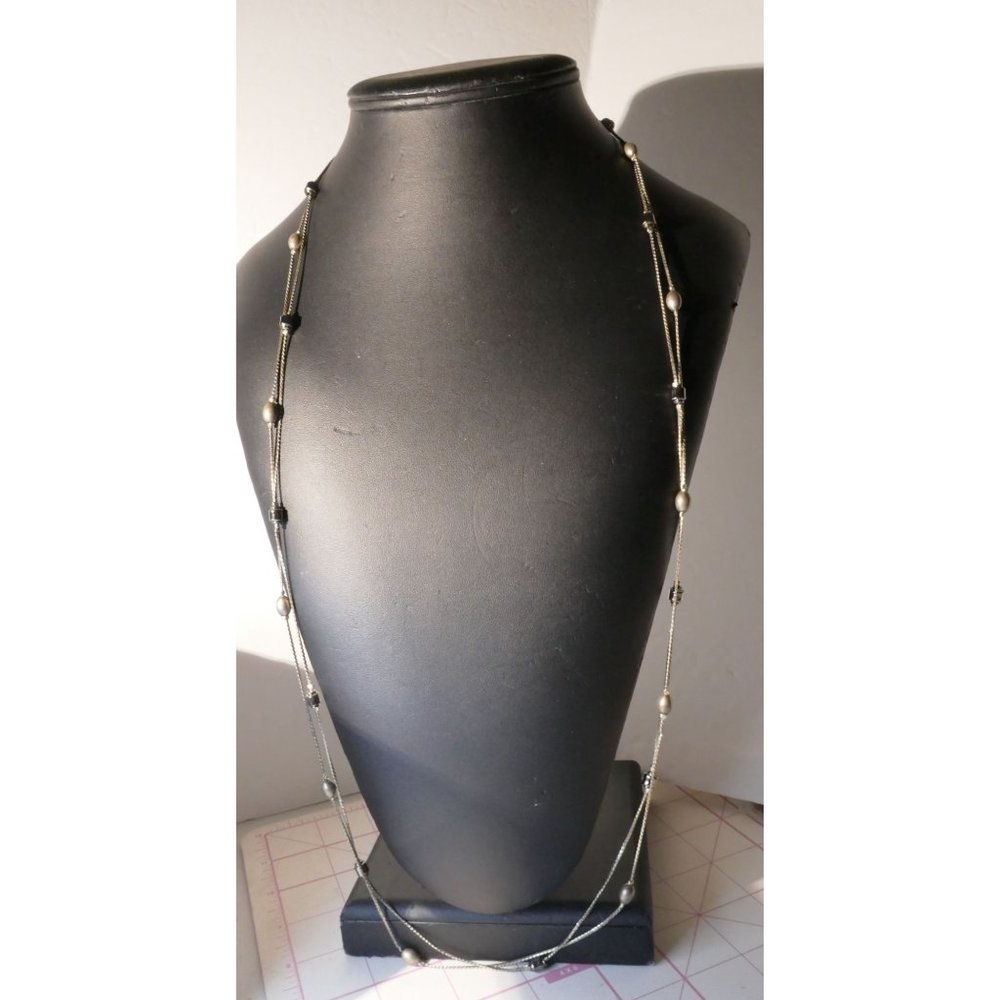 Long Chain Necklace With Stations Signed VJ